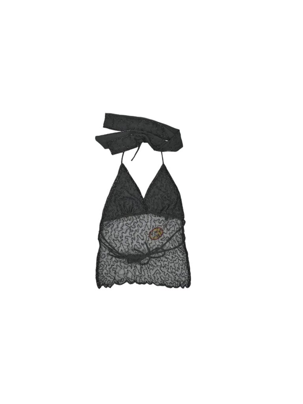 Past Modern Sequin Top Backless & Scarf in Black